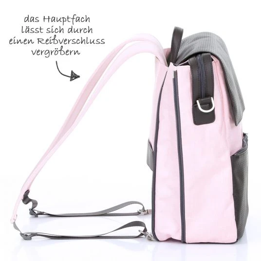 ABC Design Wickel-Rucksack City mit Deckelfach - inkl. Wickelauflage und Zubehör - Rose 4 ABC Design Wickel-Rucksack City mit Deckelfach - inkl. Wickelauflage und Zubehör - Rose – Bild 4