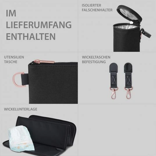 ABC Design Wickel-Rucksack Tour mit großem Frontfach - inkl. Wickelunterlage & Zubehör - Diamond Edition - Rose Gold 4 ABC Design Wickel-Rucksack Tour mit großem Frontfach - inkl. Wickelunterlage & Zubehör - Diamond Edition - Rose Gold – Bild 4