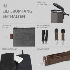 ABC Design Wickeltasche Royal - inkl. Wickelunterlage und viel Zubehör - Diamond Edition - Asphalt -Wickeln Verkaufsladen abc design wickeltasche royal inkl wickelunterlage und viel zubehor diamond edition asphalt 12001642003 d5