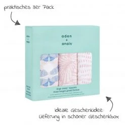 Aden + anais Mullwindel / Mulltuch / Pucktuch - 3er Pack Classic Musy 70 x 70 cm - Deco Collection -Wickeln Verkaufsladen aden anais mullwindel mulltuch pucktuch 3er pack classic musy 70 x 70 cm deco collection amsc30011 d2