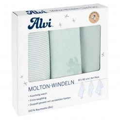 Alvi Moltonwindel / Moltontuch 3er Pack - Organic Cotton 80 x 80 cm - Teddy 1961