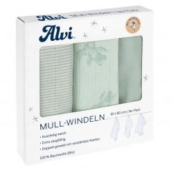 Alvi Mullwindel / Mulltuch 3er Pack - Organic Cotton 80 x 80 cm - Teddy 1961
