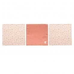 Bébé-jou Pflegetuch 3er Pack Musselin 32 x 32 cm - Wish Pink