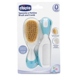 Chicco Set Kamm & Naturhaarbürste Ziegenhaar - Blau