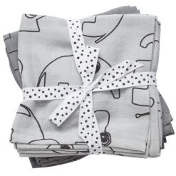 Done by Deer Mullwindel / Mulltuch / Pucktuch - 2er Pack - 70 x 70 cm - Deer Friends - Grau