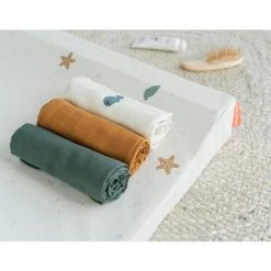 Done by Deer Mullwindel / Mulltuch / Pucktuch - 3er Pack - Organic Cotton - 70 x 70 cm - Sea Friends -Wickeln Verkaufsladen done by deer mullwindel mulltuch pucktuch 3er pack organic cotton 70 x 70 cm sea friends 3013460 d4