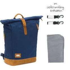 Fillikid Wickelrucksack Rolltop Canvas inkl. Wickelunterlage - Navy -Wickeln Verkaufsladen fillikid wickelrucksack rolltop canvas inkl wickelunterlage navy kp6300 01 d2
