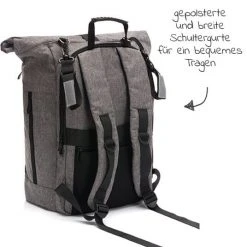 Fillikid Wickelrucksack Rolltop Dublin inkl. Wickelunterlage - Grau Melange -Wickeln Verkaufsladen fillikid wickelrucksack rolltop dublin inkl wickelunterlage grau melange 7309 17 d3