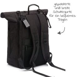Fillikid Wickelrucksack Rolltop Dublin inkl. Wickelunterlage - Schwarz -Wickeln Verkaufsladen fillikid wickelrucksack rolltop dublin inkl wickelunterlage schwarz 7309 06 d3
