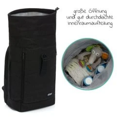 Fillikid Wickelrucksack Rolltop Dublin inkl. Wickelunterlage - Schwarz -Wickeln Verkaufsladen fillikid wickelrucksack rolltop dublin inkl wickelunterlage schwarz 7309 06 d5