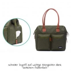 Fillikid Wickeltasche Oxford mit Wickelauflage, Innnen- & Außenfächer - Dunkelgrün Melange - Kollektion 2022 -Wickeln Verkaufsladen fillikid wickeltasche oxford mit wickelauflage innnen aussenfacher dunkelgrun melange 6510 24 d3