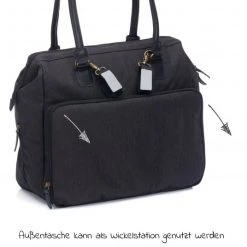 Fillikid Wickeltasche Oxford mit Wickelauflage, Innnen- & Außenfächer - Schwarz - Kollektion 2022 -Wickeln Verkaufsladen fillikid wickeltasche oxford mit wickelauflage innnen aussenfacher schwarz 6510 06 d5