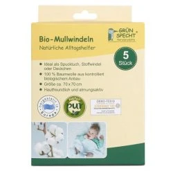 Grünspecht Bio-Mullwindel 5er Pack 70 x 70 cm - Weiß -Wickeln Verkaufsladen grunspecht bio mullwindel 5er pack 70 x 70 cm weiss 692 00 d2