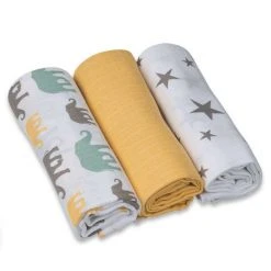 Grünspecht Mullwindel 3er Pack 70 x 70 cm - Mango