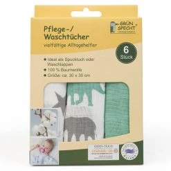 Grünspecht Pflegetuch 6er Pack 30 x 30 cm - Grün -Wickeln Verkaufsladen grunspecht pflegetuch 6er pack 30 x 30 cm grun 1501 v4 d2