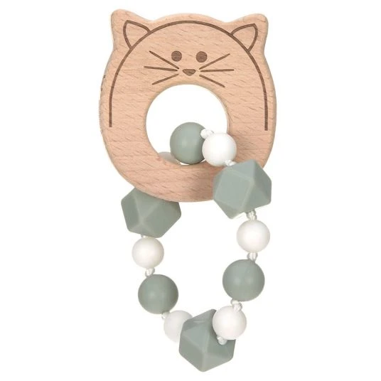 Lässig Greif- & Beißring aus Holz mit Silikonkette - Little Chums Cat 1 Lässig Greif- & Beißring aus Holz mit Silikonkette - Little Chums Cat