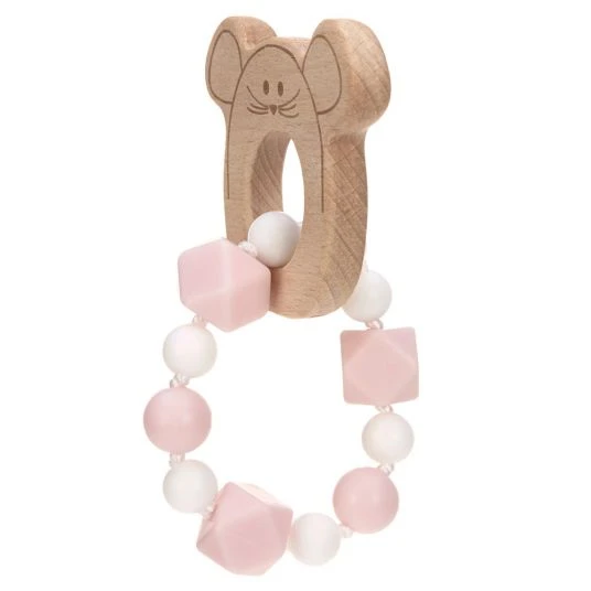 Lässig Greif- & Beißring aus Holz mit Silikonkette - Little Chums Mouse 2 Lässig Greif- & Beißring aus Holz mit Silikonkette - Little Chums Mouse – Bild 2