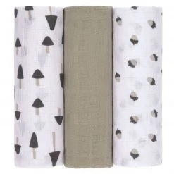 Wickeln Verkaufsladen -Wickeln Verkaufsladen lassig mulltuch 3er pack swaddle burp blanket l 85 x 85 cm little forest olive 1312008545 d1