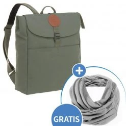 Lässig Wickelrucksack Green Label Backpack Adventure + GRATIS Still-Schal - Olive