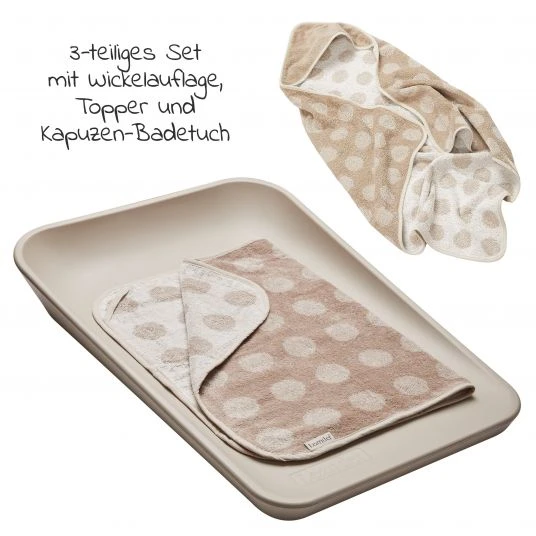 Leander Wickelauflage & Wickelkissen Set Matty abwischbar inkl. Auflage Topper und Kapuzen-Badetuch Hoodie - Cappucino - Kollektion 2022 2 Leander Wickelauflage & Wickelkissen Set Matty abwischbar inkl. Auflage Topper und Kapuzen-Badetuch Hoodie - Cappucino - Kollektion 2022 – Bild 2