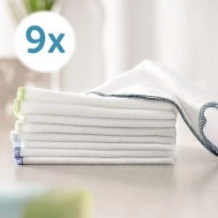 Makian Molton Flanell Baby Waschlappen 9er Pack 30 x 30 cm - Blau Grün -Wickeln Verkaufsladen makian molton flanell baby waschlappen 9er pack 30 x 30 cm blau grun kmm 9 d3