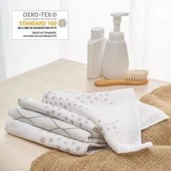 Makian Mullwindel / Mulltuch 3er Pack 80 x 80 cm - Modern Design - Grau Weiß -Wickeln Verkaufsladen makian mullwindel mulltuch 3er pack 80 x 80 cm modern design grau weiss wkt 3 d5