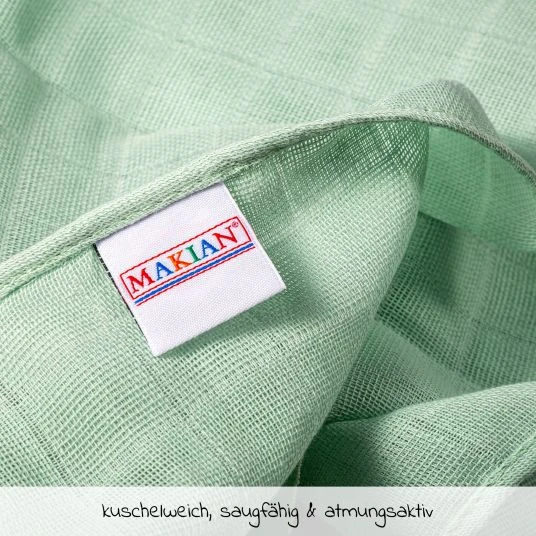 Makian Mullwindel / Mulltuch 8er Pack 80 x 80 cm - Patina / Mint 4 Makian Mullwindel / Mulltuch 8er Pack 80 x 80 cm - Patina / Mint – Bild 4