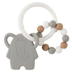 Nattou Silikon-Beißring - Elephant - Grey White