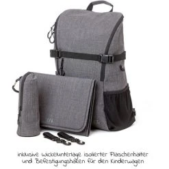 TFK Wickelrucksack inkl. Wickelunterlage & Flaschenhalter - Grau - Kollektion 2022 -Wickeln Verkaufsladen tfk wickelrucksack inkl wickelunterlage flaschenhalter grau t 030 315 d2