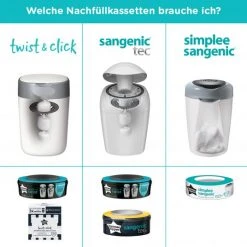 Tommee Tippee Nachfüllkassette für Windeleimer Twist and Click Sangenic - 3er Pack - Greenfilm™ -Wickeln Verkaufsladen tommee tippee nachfullkassette fur windeleimer twist and click advanced 3er pack greenfilm 85103503 d3