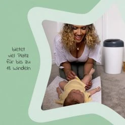 Tommee Tippee Windeleimer Simplee Sangenic inkl. 6 Nachfüllkassetten - Greenfilm™ - Weiß Grau -Wickeln Verkaufsladen tommee tippee windeleimer simplee sangenic inkl 6 nachfullkassetten greenfilm weiss grau 87002003 d3