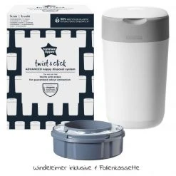 Tommee Tippee Windeleimer Twist and Click Sangenic inkl. 1 Nachfüllkassette - Greenfilm™ - Weiß -Wickeln Verkaufsladen tommee tippee windeleimer twist and click advanced inkl 1 nachfullkassette greenfilm weiss 85200103 d2