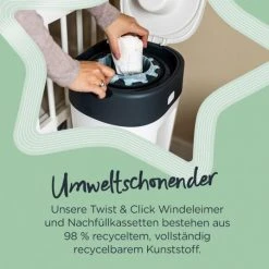 Tommee Tippee Windeleimer Twist and Click Sangenic XL inkl. 1 Nachfüllkassette - Greenfilm™ - Weiß -Wickeln Verkaufsladen tommee tippee windeleimer twist and click sangenic xl inkl 1 nachfullkassette greenfilm weiss 83501401 d5